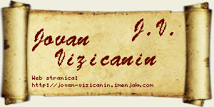 Jovan Vizićanin vizit kartica